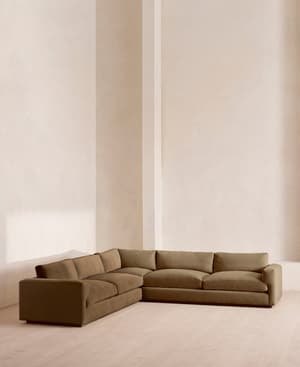 Mossley Corner Sofa - Velvet - Truffle - US - Hover Image