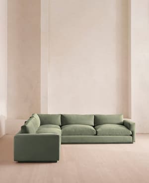 Mossley Corner Sofa - Velvet - Seafoam - UK - Listing Image