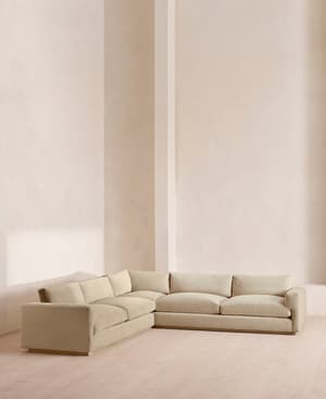 Mossley Corner Sofa - Velvet - Oyster - US - Hover Image