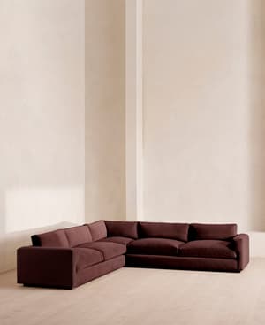 Mossley Corner Sofa - Velvet - Aubergine - US - Hover Image