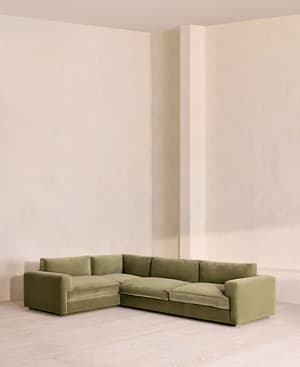 Mossley Right L-Shape Sofa - Velvet - Lichen - Listing Image