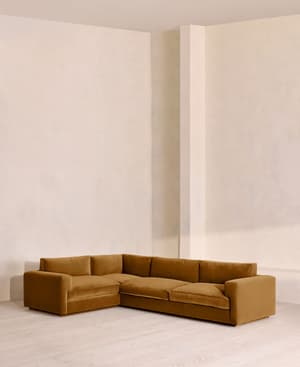 Mossley Right L-Shape Sofa - Velvet - Mustard - Listing Image