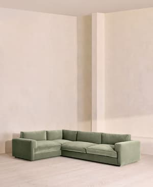 Mossley Right L-Shape Sofa - Velvet - Seafoam - US - Listing Image