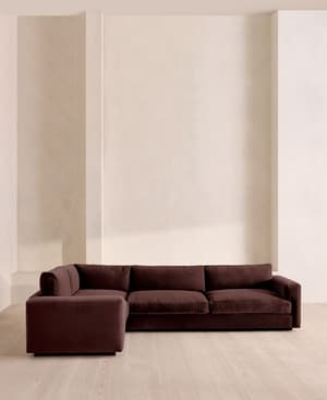 Mossley Right L-Shape Sofa - Velvet - Aubergine - US - Hover Image