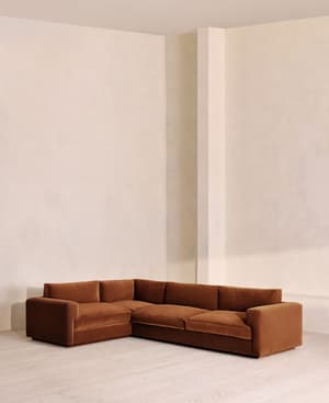 Mossley Right L-Shape Sofa - Velvet - Cinnamon - US - Listing Image