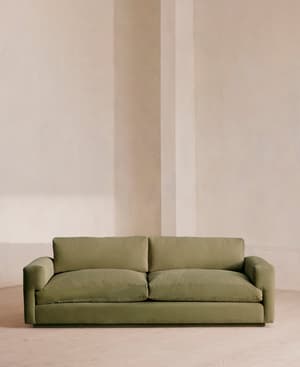 Mossley Three Seater Sofa - Velvet - Lichen - Hover Image