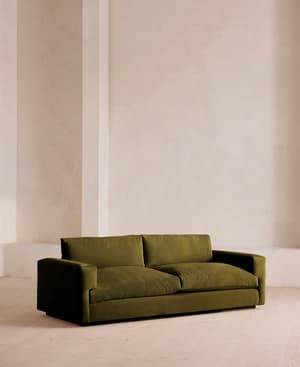 Mossley Three Seater Sofa - Velvet - Olive - US - Listing Image