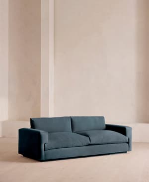 Mossley Three Seater Sofa - Velvet - Grey Blue - US - Listing Image