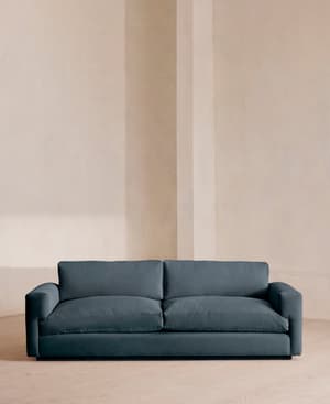 Mossley Three Seater Sofa - Velvet - Grey Blue - US - Hover Image