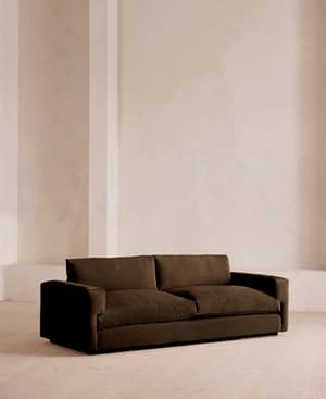 Mossley Three Seater Sofa - Velvet - Chocolate Brown - US - Listing Image