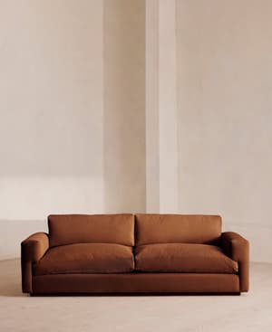 Mossley Three Seater Sofa - Velvet - Cinnamon - US - Hover Image