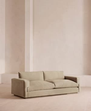 Mossley Three Seater Sofa - Velvet - Oyster - UK - Listing Image