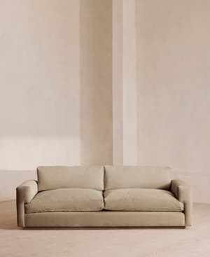 Mossley Three Seater Sofa - Velvet - Oyster - US - Hover Image