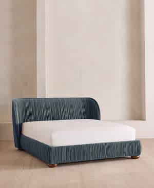 Blair Bed - King - Velvet - Grey Blue - UK - Listing Image