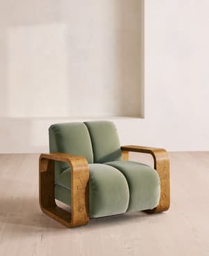 Blake Armchair - Velvet - Seafoam - UK - Hover Image