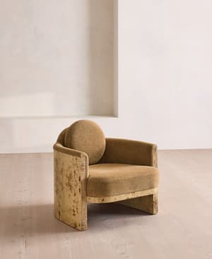 Carmen Armchair - Linen Chenille - Sand - UK - Hover Image
