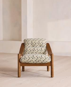 Karine Armchair - Dark Stain - Olia Jacquard - US - Hover Image