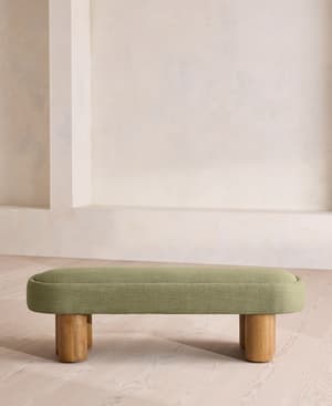 Nieve Bench - Wool Linen - Sage US - Hover Image