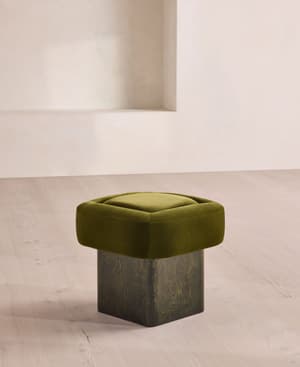 Ralph Footstool - Velvet - Olive - US - Listing Image