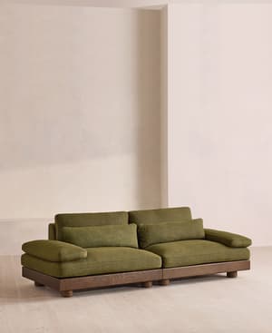 Truro Modular Sofa - Three Seater - Wool Linen - Moss UK - Hover Image