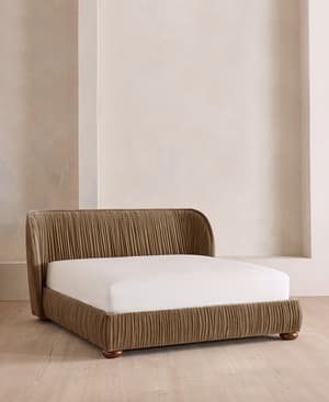 Blair Bed - Queen - Velvet - Truffle - US - Listing Image