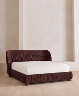 Blair Bed - King - Velvet - Aubergine UK - Listing Image