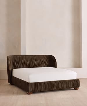 Blair Bed - King - Velvet - Chocolate - UK - Hover Image