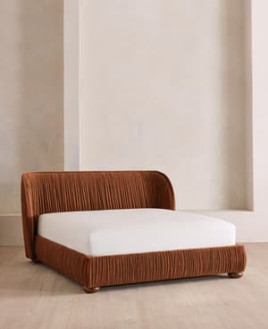 Blair Bed - Queen - Velvet - Cinnamon - US - Listing Image