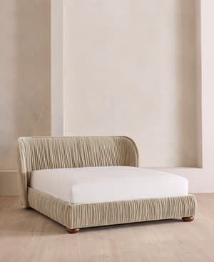 Blair Bed - Queen - Velvet - Oyster - US - Listing Image
