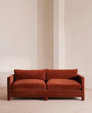 Ashford Three Seater Sofa - Velvet - Rust - US - Listing Image