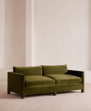Ashford Three Seater Sofa - Velvet - Olive - US - Hover Image