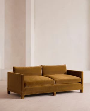 Ashford Three Seater Sofa - Velvet - Mustard - US - Hover Image