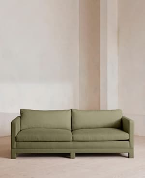 Ashford Three Seater Sofa - Linen - Sage - Listing Image