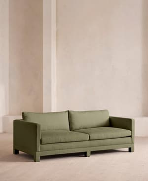 Ashford Three Seater Sofa - Linen - Sage - Hover Image