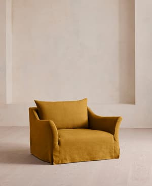 Roma Loveseat - Linen - Turmeric - US - Listing Image