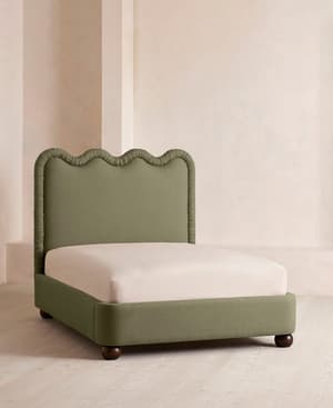 Tristan Bed - King - Linen - Sage - Listing Image
