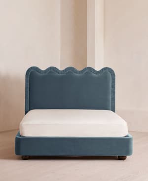 Tristan Bed - Queen - Velvet - Grey Blue - US - Hover Image