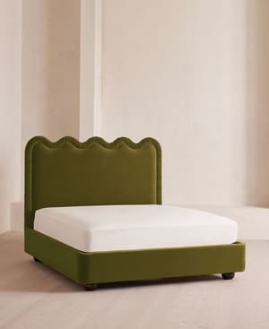 Tristan Bed - King - Velvet - Olive - Listing Image