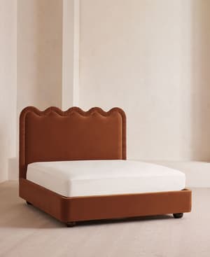 Tristan Bed - King - Velvet - Cinnamon - UK - Listing Image