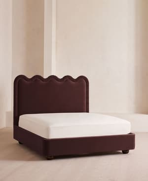Tristan Bed - King - Velvet - Aubergine - UK - Listing Image