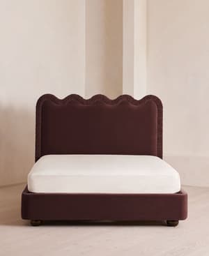 Tristan Bed - King - Velvet - Aubergine - UK - Hover Image
