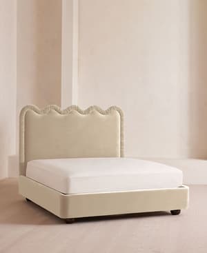 Tristan Bed - King - Velvet - Oyster - UK - Listing Image