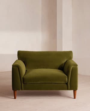 Reya Loveseat - Velvet - Olive - Hover Image