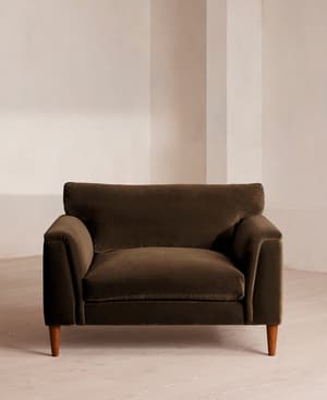 Reya Loveseat - Velvet - Chocolate - Hover Image