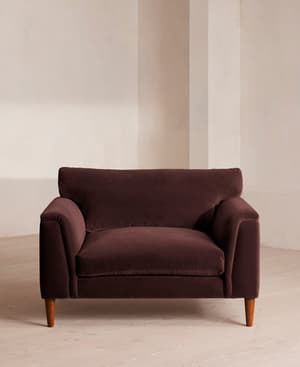 Reya Loveseat - Velvet - Aubergine - UK - Hover Image