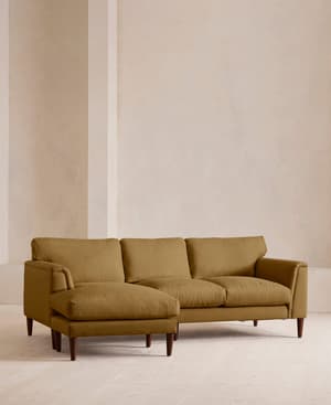 Reya Chaise-end Sofa - Linen - Ochre - Hover Image