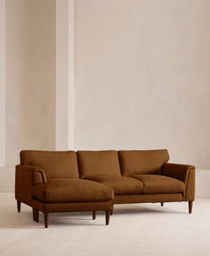Reya Chaise-End Sofa - Linen - Terracotta - UK - Hover Image