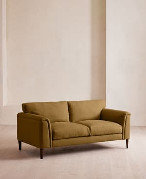 Reya Two Seater Sofa - Linen - Ochre - Hover Image