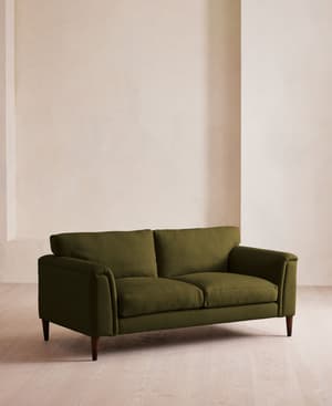 Reya Two Seater Sofa - Linen - Olive - US - Hover Image