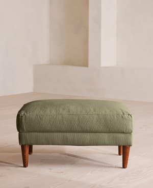 Reya Ottoman - Linen - Sage - Hover Image